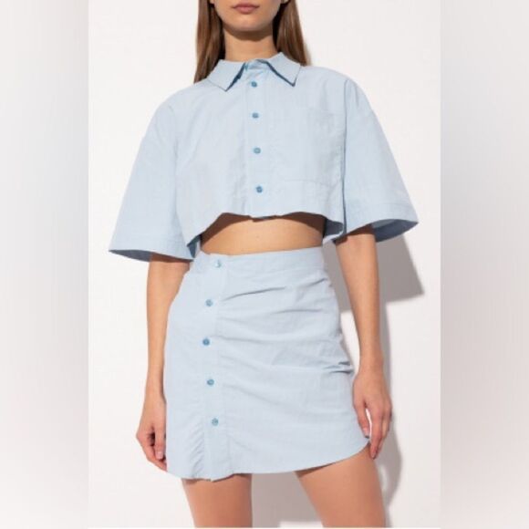 Aureum The Label Baby Blue Poplin Cut Out Dress Size XS - Picture 5 of 14